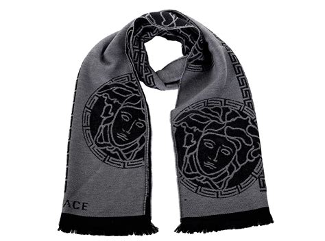 versace wool black scarf|Versace cashmere scarf.